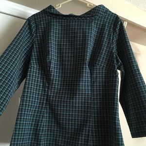 Pinup Girl Clothing Joanne Top in Teal Check